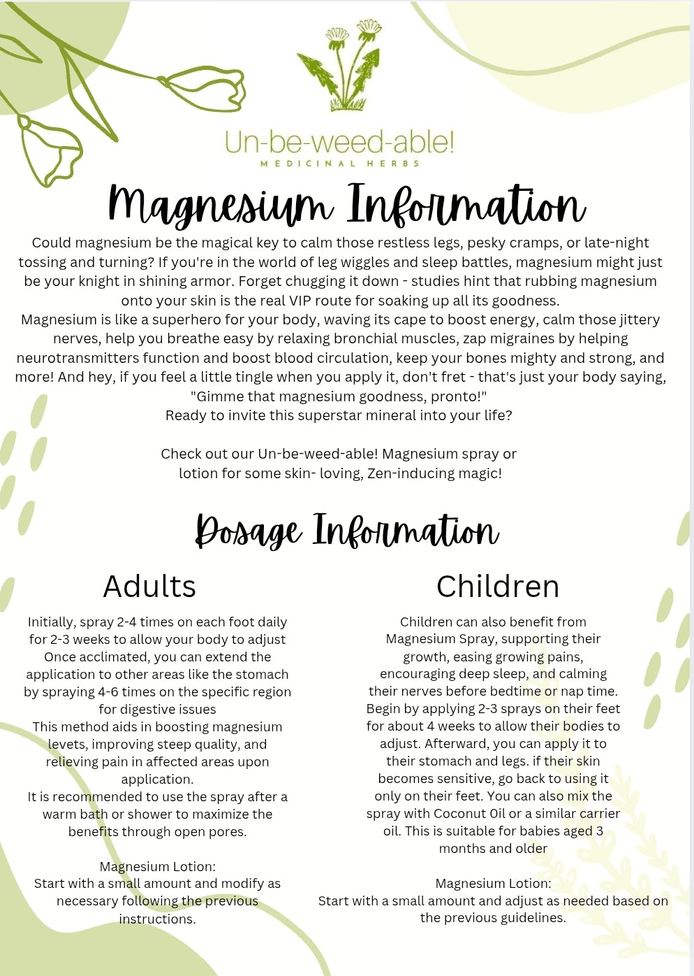Magnesium Sample Bottles